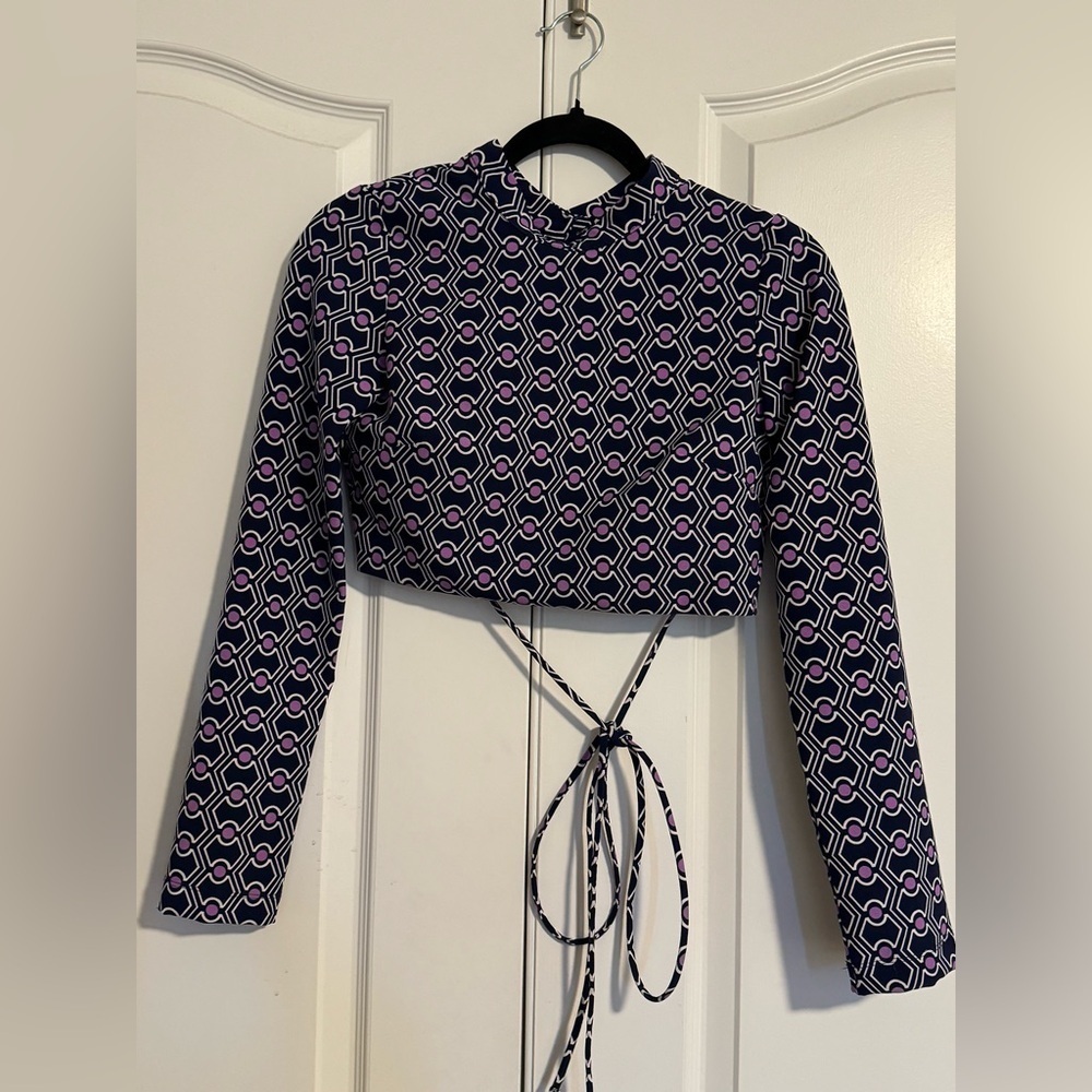 Zara Women’s Geometric Crop Top Blouse